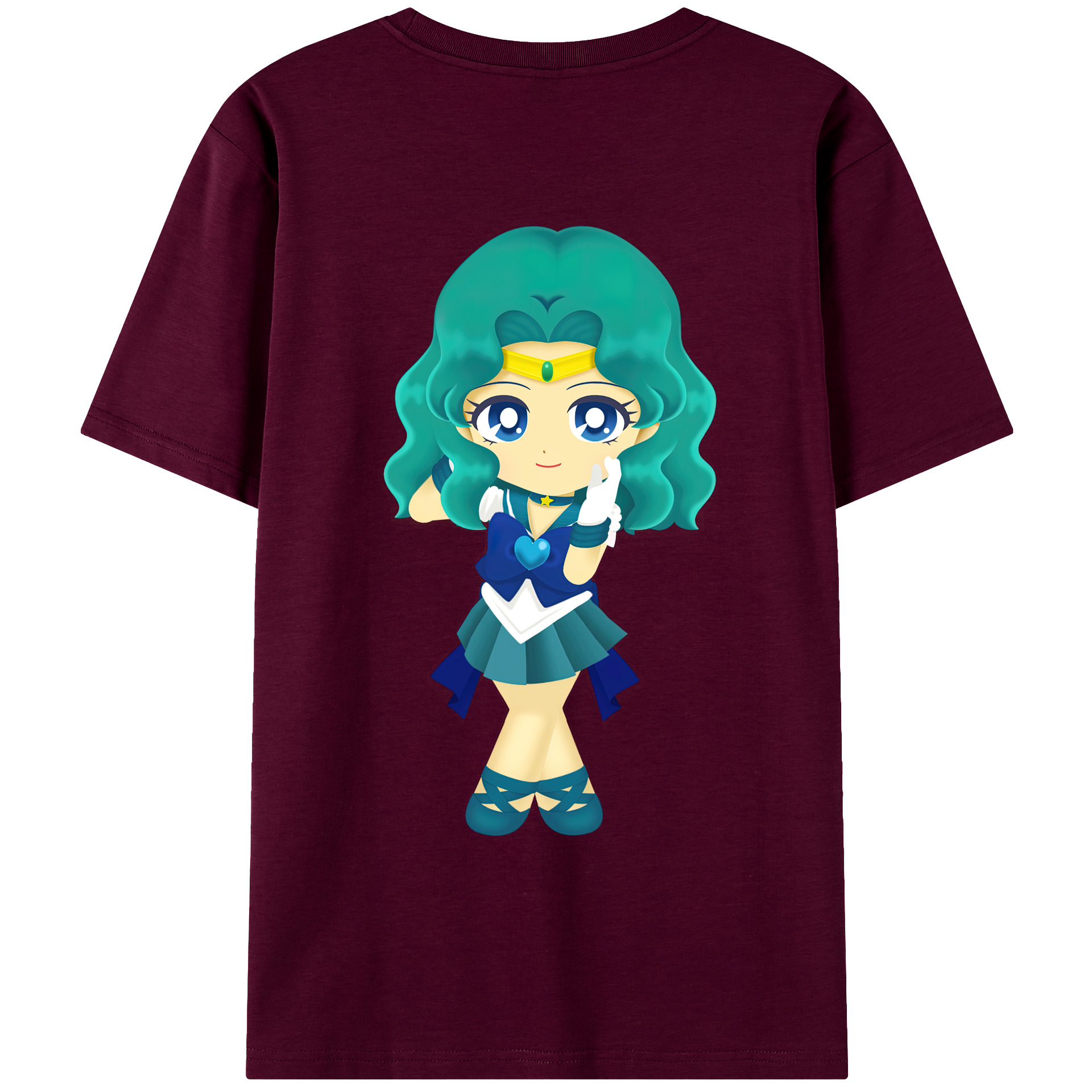 （画像用） 美少女戦士セーラームーン 海王 みちる（かいおう みちる） Sailor Moon Kaiou Michiru レディース半袖Tシャツ(バックプリント)